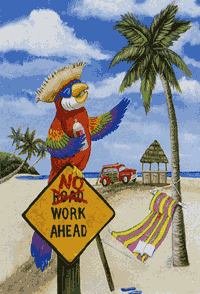 View No Work Ahead Parrot Flag 28"x40" - 9449CD