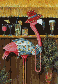 View Tiki Flamingo Flag 28"x40" - 9462CD