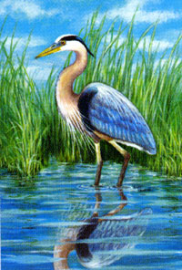 View Blue Heron Garden Flag 12"x18" - 9466MCD
