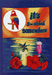 View 5 Oclock Parrot 3-D Flag 28"x40" - 9479CD