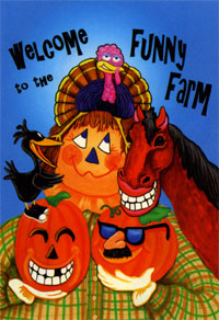 View Fall Funny Farm Flag 28"x40" - 9488CD