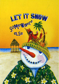 View Let it Snow Somewhere Else Parrot Flag 28"x40" - 9489CD