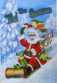 View Santa Sledding Garden Flag 12"x18" - 9529MCD