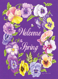 View Puple Pansy Flag 28"x40" - 9552CD
