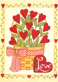 View Hearts Basket Garden Flag 12.5"x18" - 9562MCD