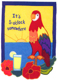 View It's 5 O'Clock Somewhere Applique Garden Flag 12"x18" - 9587MCD
