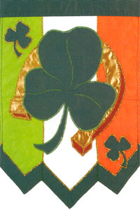 View Shamrock Applique Garden Flag 12"x16" - 9593MCD