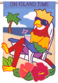 View On Island Time Applique Flag 28"x40" - 9603CD