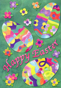 View Happy Easter Flag 28"x40" - 9615CD