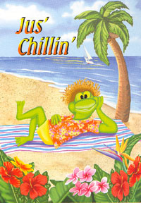 View Frog on Beach Garden Flag 12.5"x18" - 9618MCD