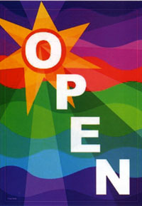 View OPEN Applique Flag 28"x40" - 9620CD