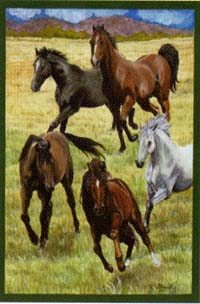 View Running Horses Flag 28"x40" - 9622CD