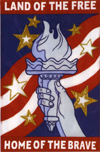 View Land of the Free Applique Garden Flag 12"x18" - 9625MCD