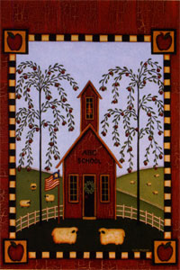 View Primative School House Garden Flag 13"x18" - 9658MCD