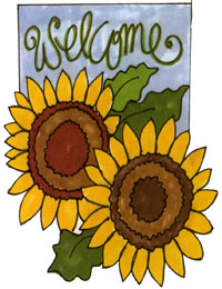 View Sunflower Applique Garden Flag 12.5"x18" - 9666MCD