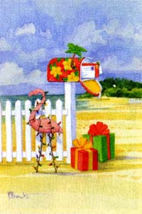 View Mailbox & Flamingo Flag 28"x40" - 9688CD
