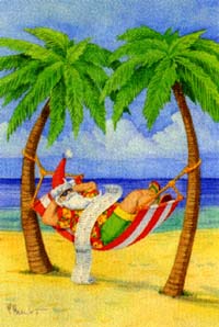 View Santa in Hammock Flag 28"x40" - 9689CD