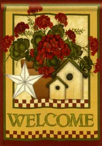 View Country Geraniums Flag 28"x40" - 97174MW