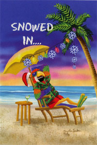 View Snowed in Parrot Garden Flag 12"x18" - 9723MCD