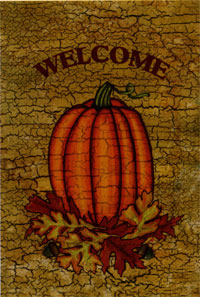 View Fall Welcome Pumpkin Flag 28"x40" - 9725CD