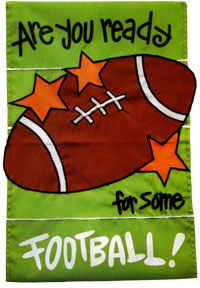 View Ready for some Football Applique Garden Flag 13"x18" - 9727MCD