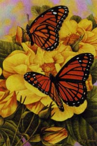 View Butterfly & Yellow Roses Flag 28"x40" - 9796CD