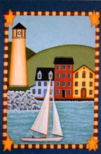 View Sailboat & Lighthouse Garden Flag 12.5"x18" - 9814MCD