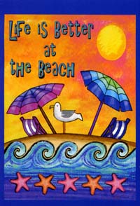 View Life at the Beach Garden Flag 12"x16" - 9836MCD