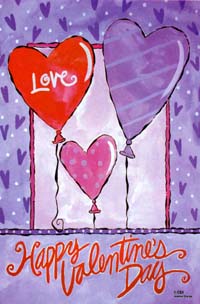View Love Hearts Balloons Flag 28"x40" - 9858CD