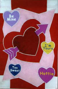 View Candy Hearts Sayings Applique Garden Flag 12"x18" - 9860MCD