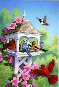 View Bird Collage Flag 28"x40" - 9864CD