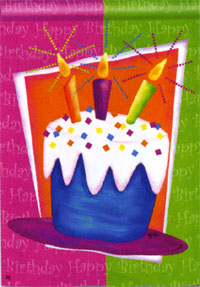 View Birthday Cake Flag 28"x40" - 98752MW