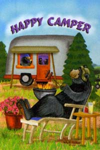 View Happy Camper Bear Garden Flag 12"x16" - 9878MCD