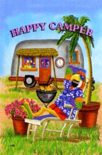 View Happy Camper Parrot Flag 28"x40" - 9879CD