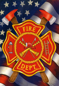 View Patriotic Firefighter Flag 12"x18" - 9890MCD