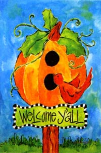 View Pumpkin Birdhouse Flag 28"x40" - 9908CD