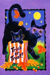 View Trick or Treat Cat Flag 28"x40" - 9942CD
