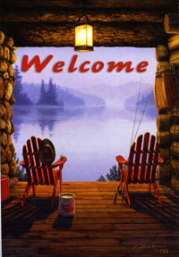 View Adirondacks/Lake Flag 28"x40" - 9989CD