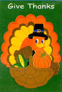 Turkey Give Thanks Flag 28"x44"