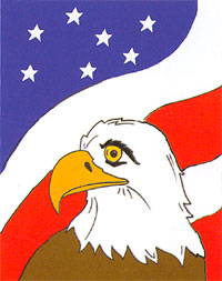View Eagle Applique Flag 28"x40" - 2470CF