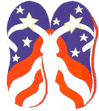 View Patriotic Flip Flops Applique Garden Flag 12"x18" - 074CF