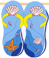 View Nautical Flip Flops Sculpted Garden Flag 12"x18" - 075CF