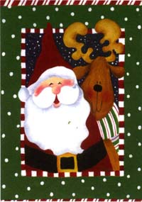 View Santa & Reindeer Flag 28"x40" - FC808CF