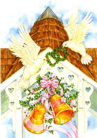 View Wedding Steeple w/ Doves Flag 28"x40" - FC811CF