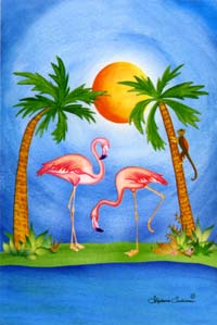 View Flamingo Holiday Flag  28"x40" - FC110CF