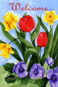 View Flowers of Spring Garden Flag 12"x18" - FCM125CF