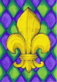 View Harlequin Fleur de Lis Flag 28"x40" - T0092