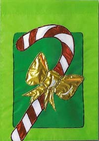 View Candy Cane Bow Applique Flag 28" x 40" - T0502