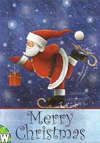 Skating Santa Flag 28" x 40"