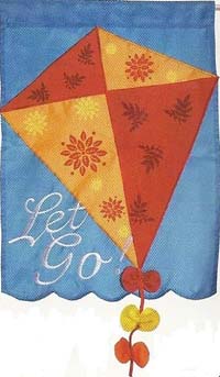 Let Go Applique Garden Flag 12.5" x 18"